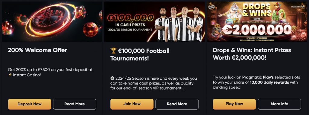 Welcome Bonus Instant Casino